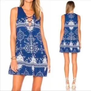 Lovers + Friends Blue Temple Scarf Bandana Handkerchief Boho Dress Size Large